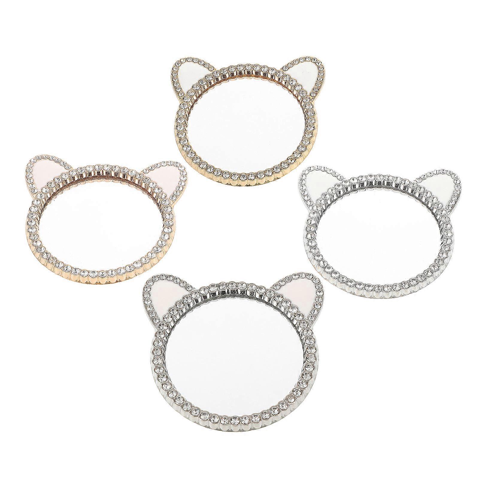 Makeup Mirror Phone Case Cute Cat Ear DIY Mirror Set 4Pcs