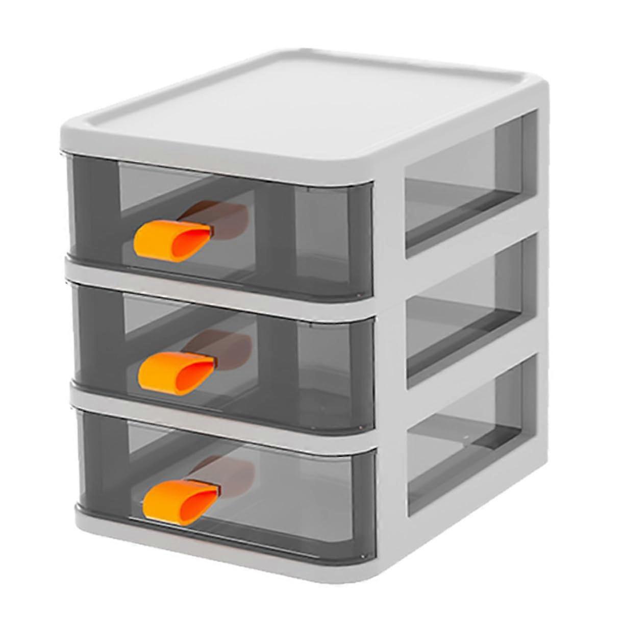 Clear Plastic Desktop Storage Box with White Frame PP Organizer for Office, Makeup, and Kitchen