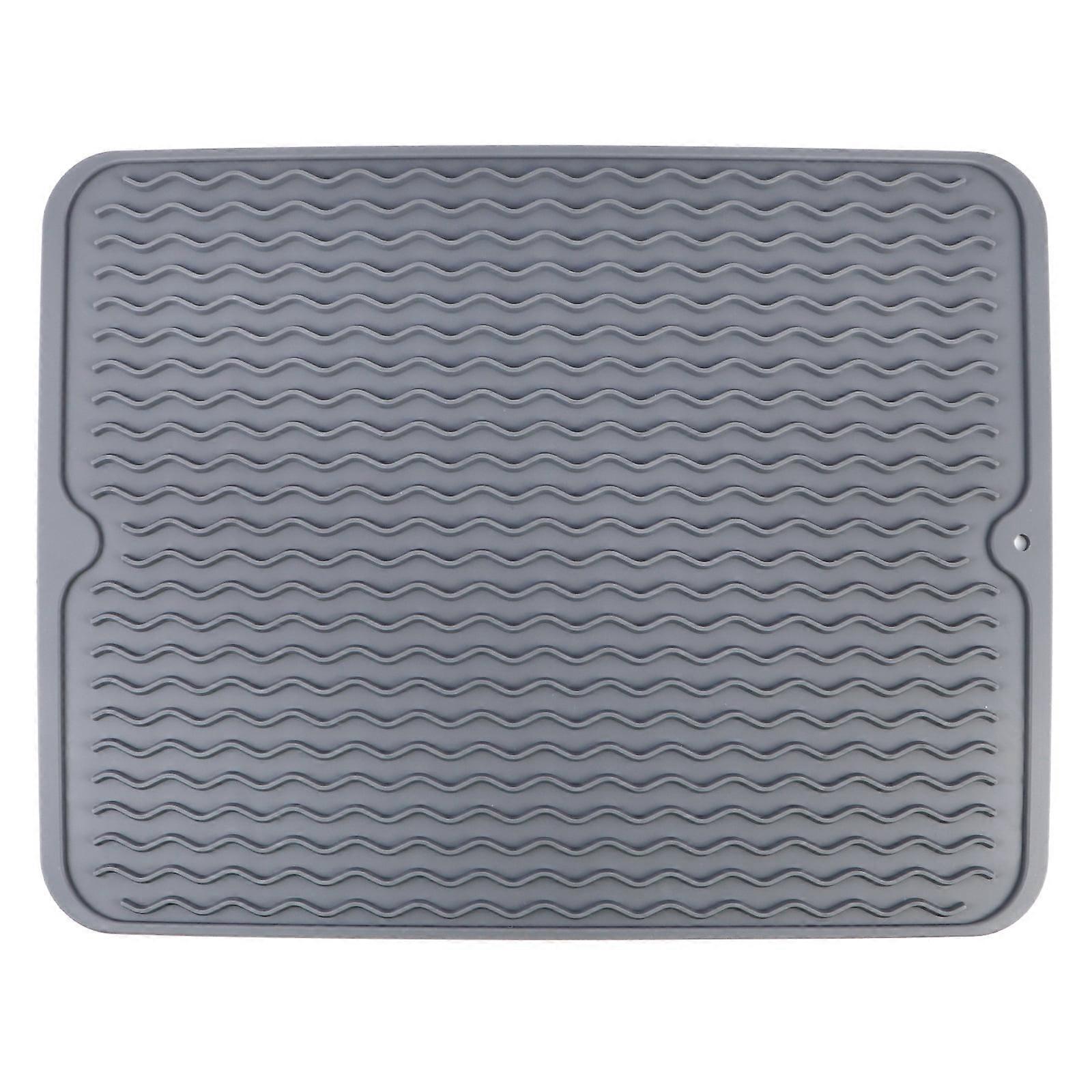 1pc Kitchen Dish Drying Mat Wave Grain Mat Drain Pad Table Mat (Large Size)