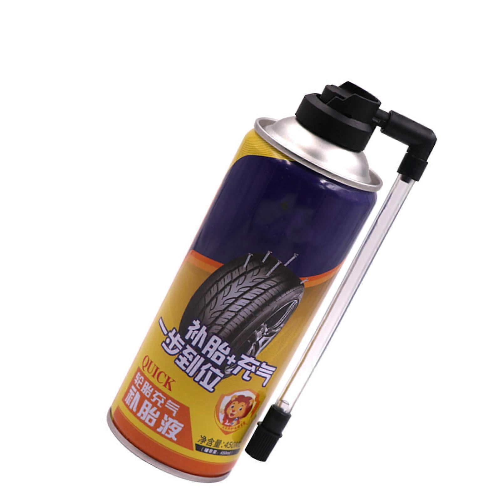 Fast Tire Inflator Sealant For Motorcycle Emergency Puncture Fix Leak Proof Formula Safe For Wheel 3 Minutes Application Multicolor