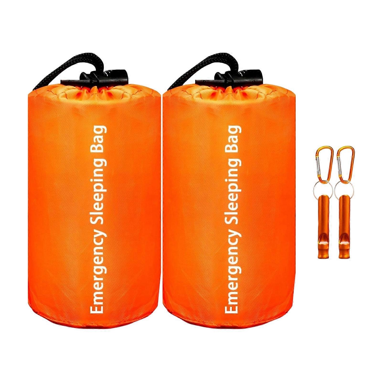 Compacts Portables Survival Sleep Bag With Lock Windproofed Reflective Materials For Extreme Weather  Orange