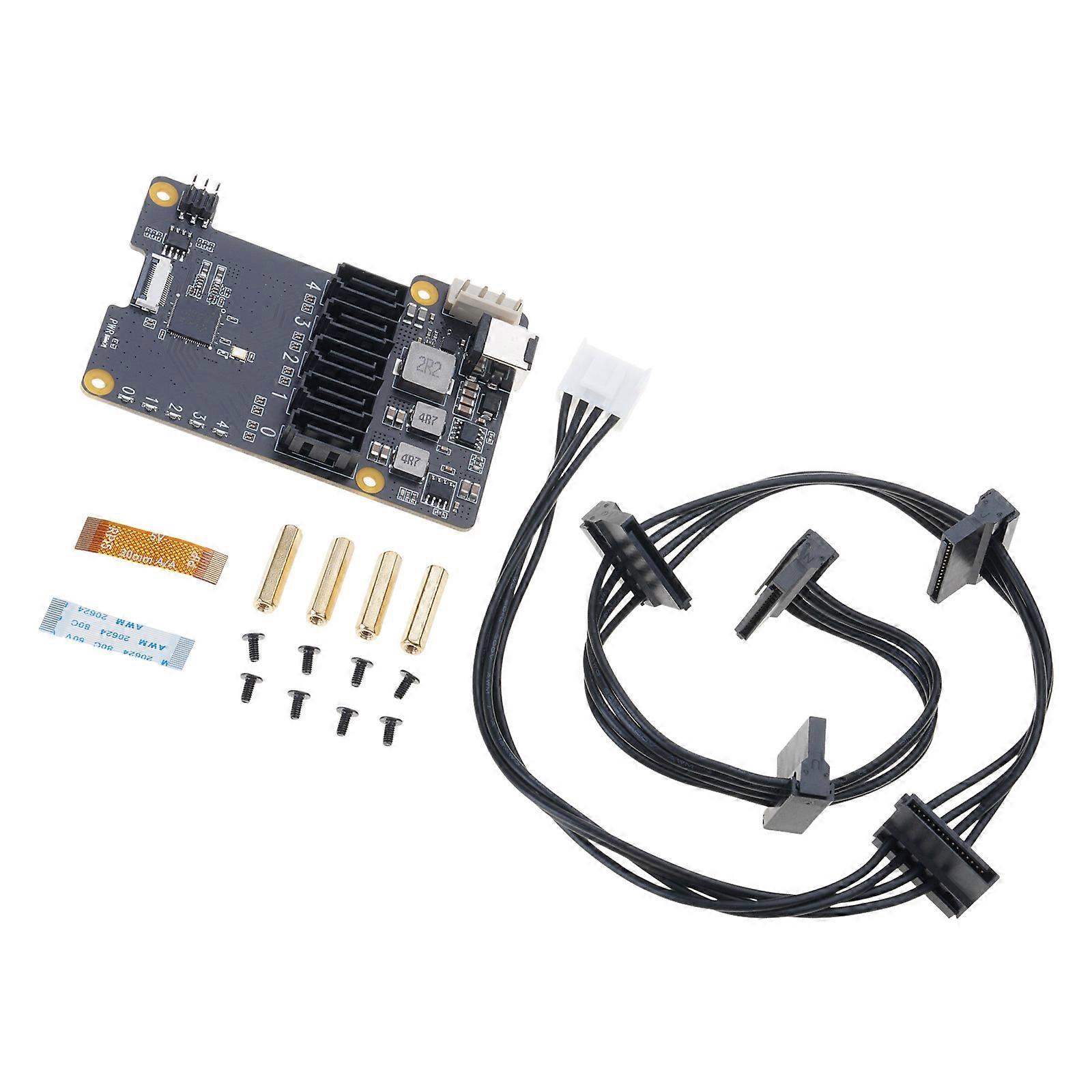 X1009 PCIE Expansion Board For RPi 5 5B Connect Up To 5 Disks Simultaneously Suport 5Gbps Data Transfer Multicolor