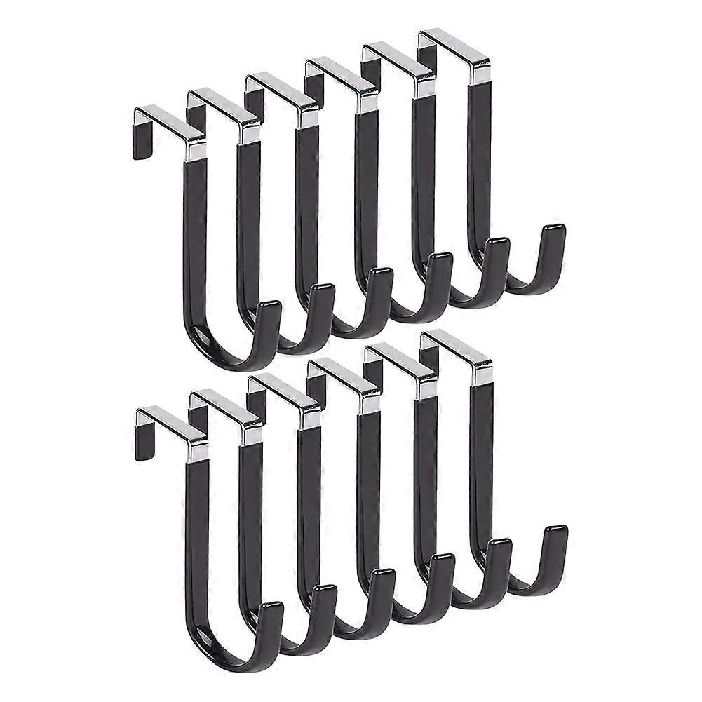 12pcs over the Door Hooks, Door Hangers Hooks Rustproof Organizer Hook with Soft Rubber Padding