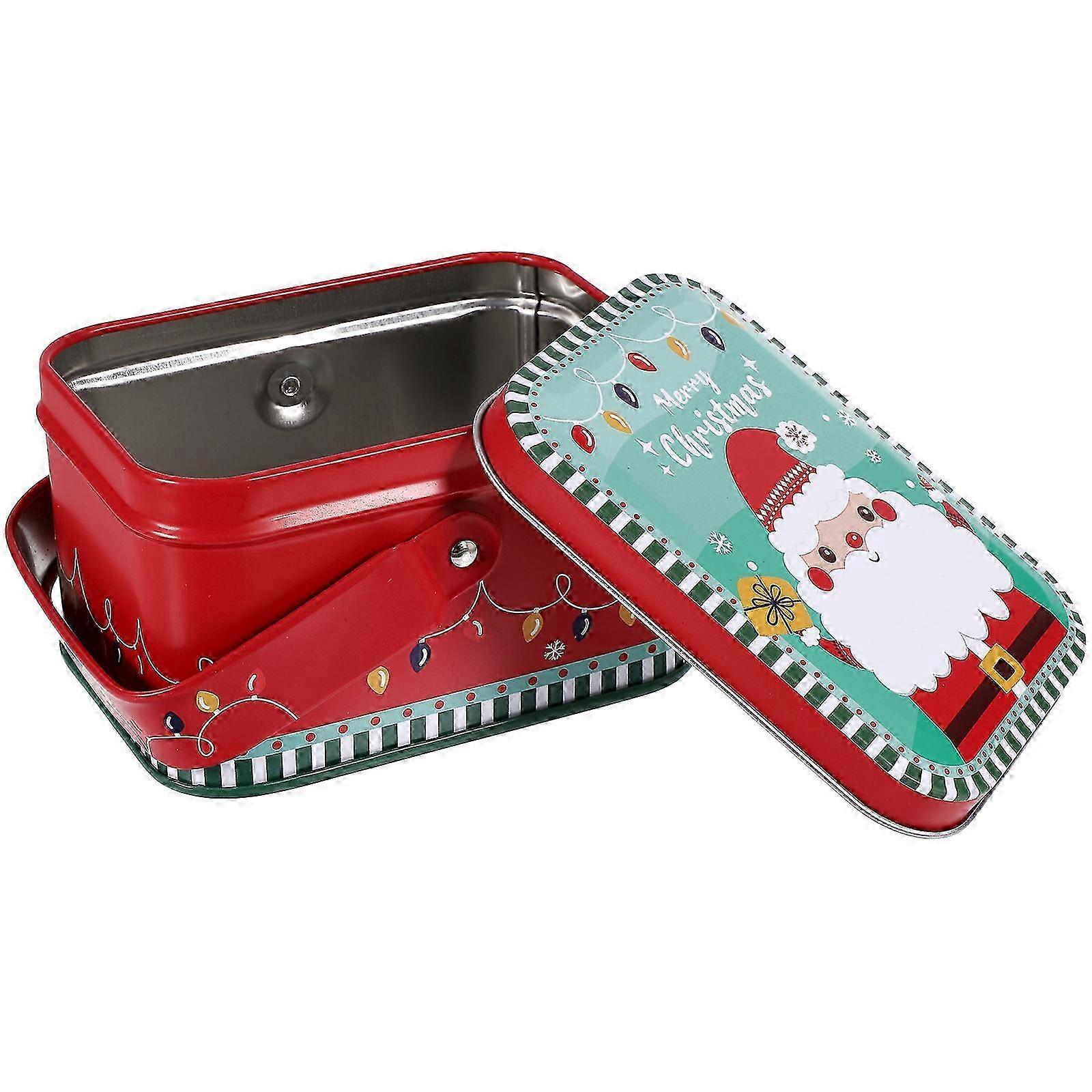 Christmas Cookie Storage with 5 Tinplate Containers Set