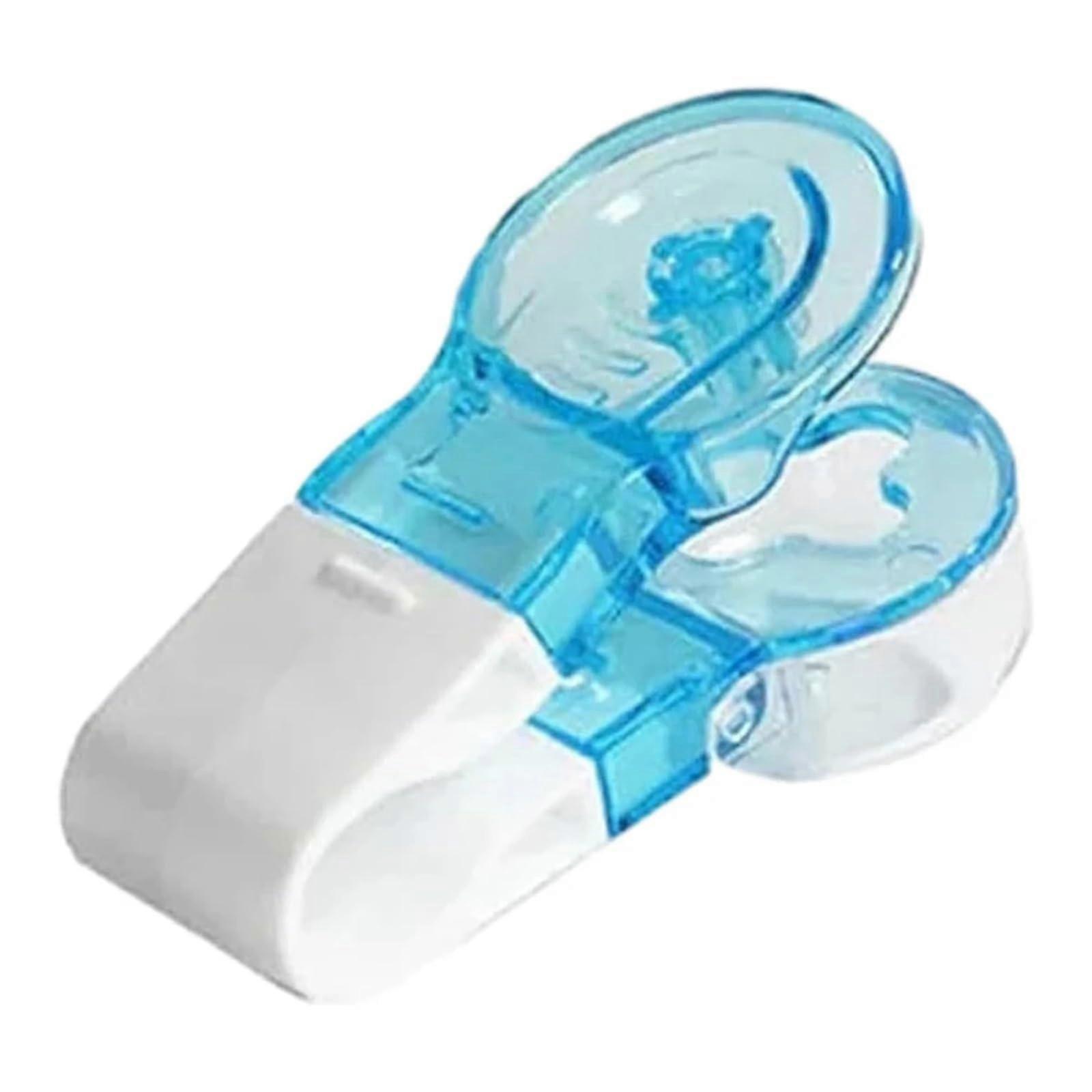 Pill Popper for Blister Packs with 20 Reusable Pill Cups – Portable Travel Medicine Organizer (Blue)