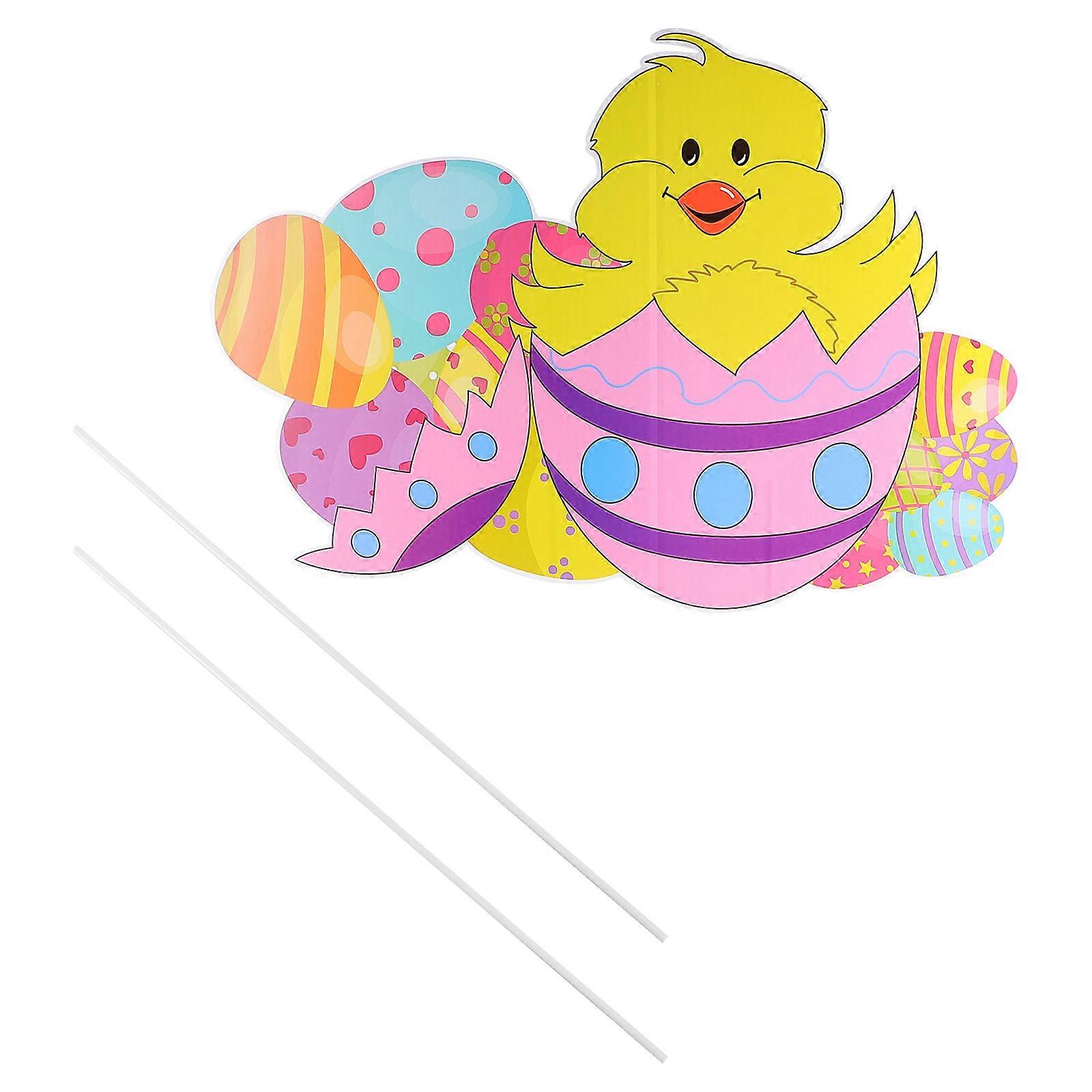 Easter Yard Stakes 1Pcs Plastic for Decoration with Festive Atmosphere