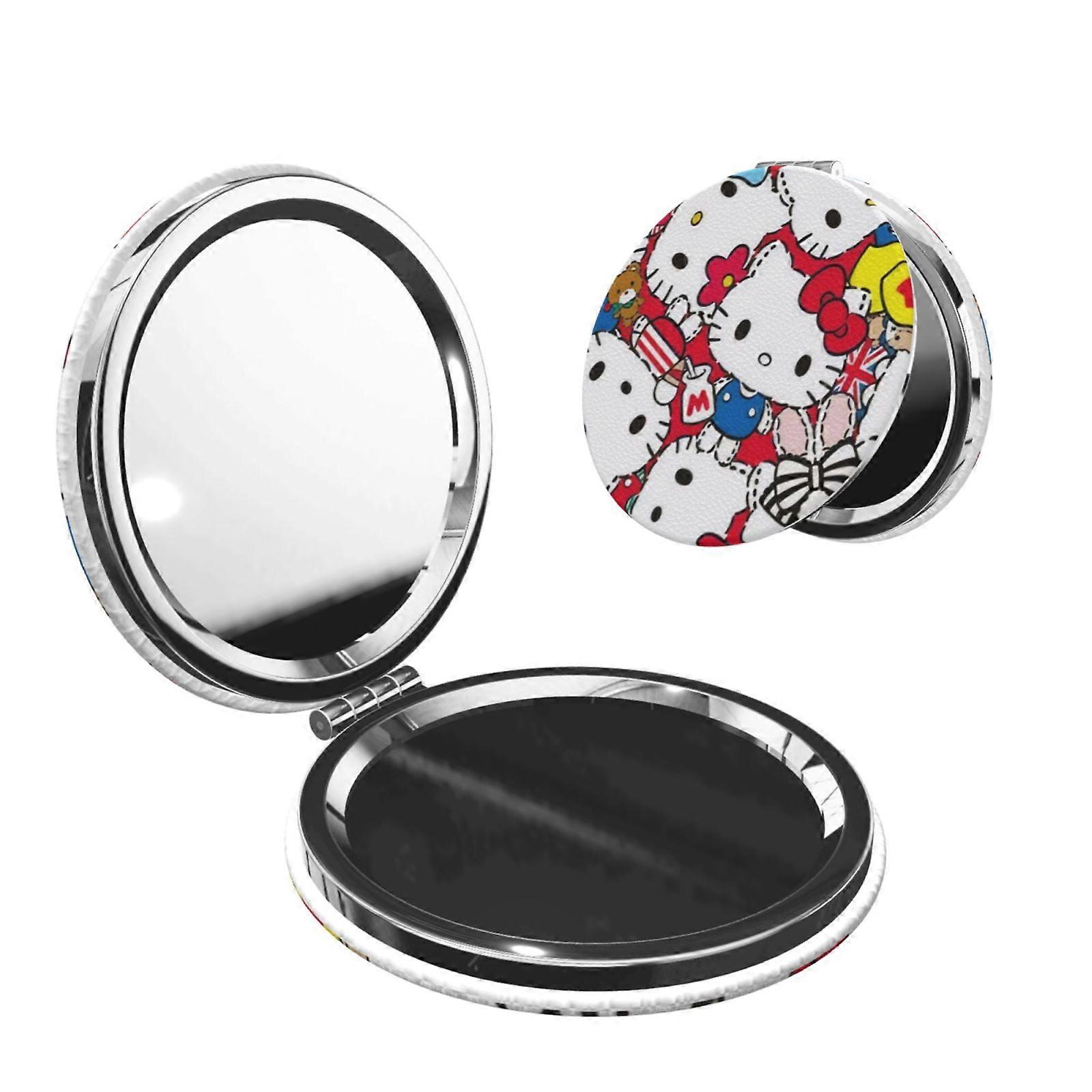 Hello Kitty Pocket Mirror, Portable Magnifying Compact Travel Makeup Mirror, 2-Sided Handheld Small Mirror