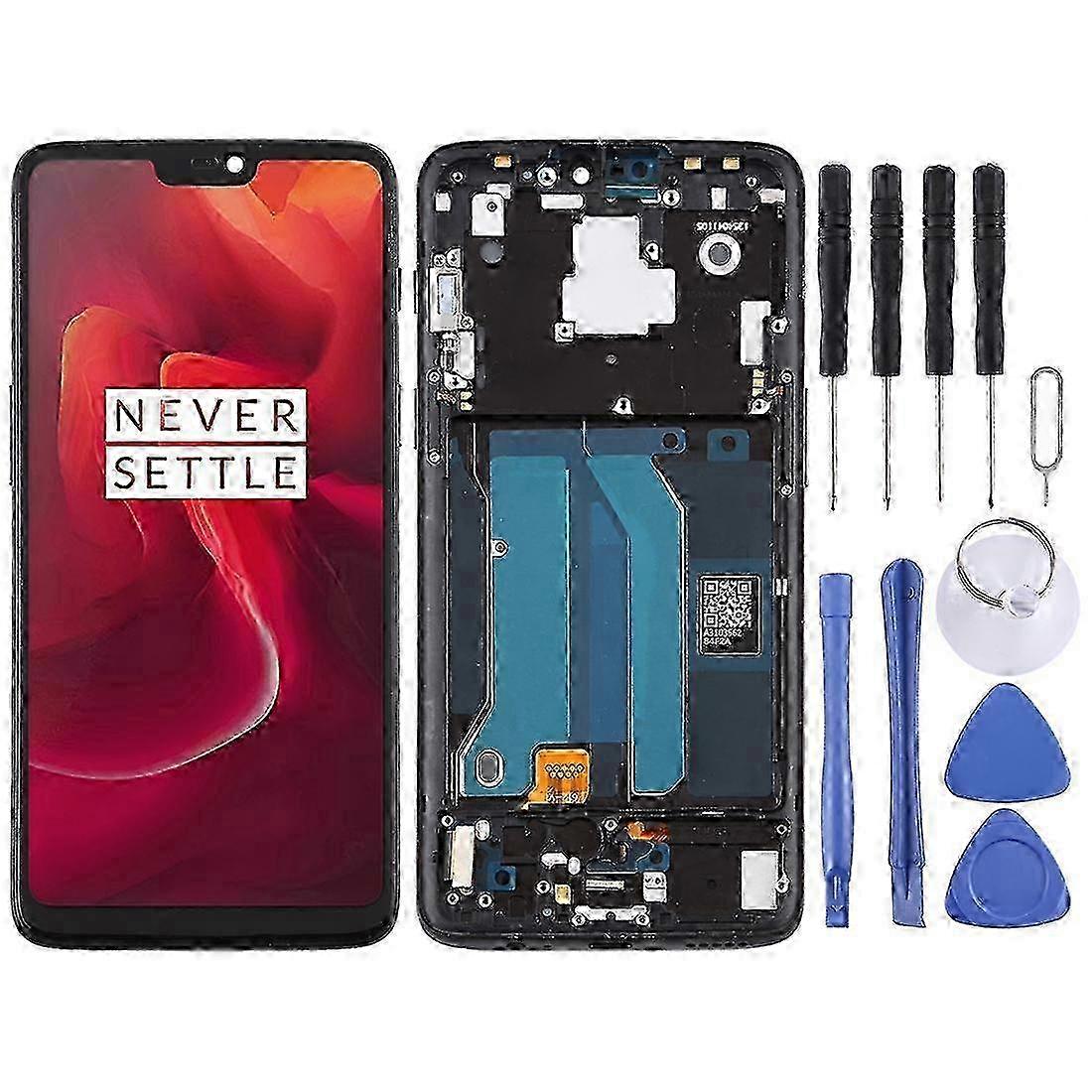 m For OnePlus 6 A6000 TFT Material LCD Screen and Digitizer Full Assembly with Frame (Black)