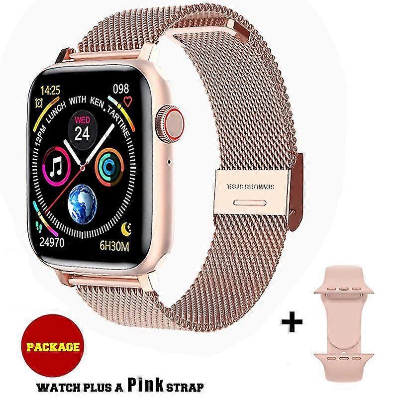 Women's smartwatch with full touchscreen, compatible with calls, heart rate monitor, and blood pressure monitor. Smartwatch for men and women compatib