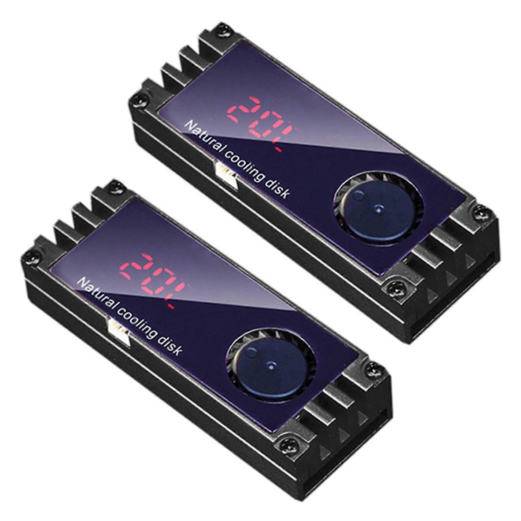 2X M2 SSD Heatsink Cooler Temperature OLED Digital Display M.2 2280 NVME SSD Solid State Hard Disk R
