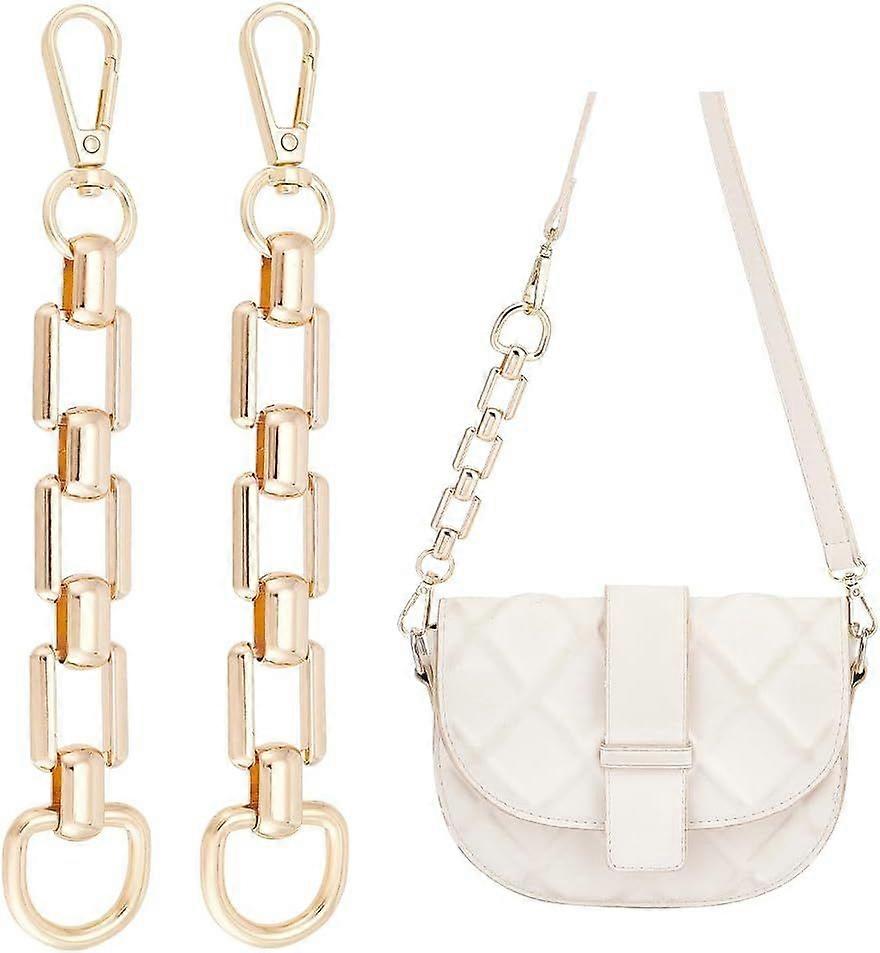 2Pcs Bag Extender Chain Alloy Purse Strap Extender for Shoulder Bag Light Gold 18cm Bag Chain Strap Extender Replacement Accessory with D Ring Swivel 