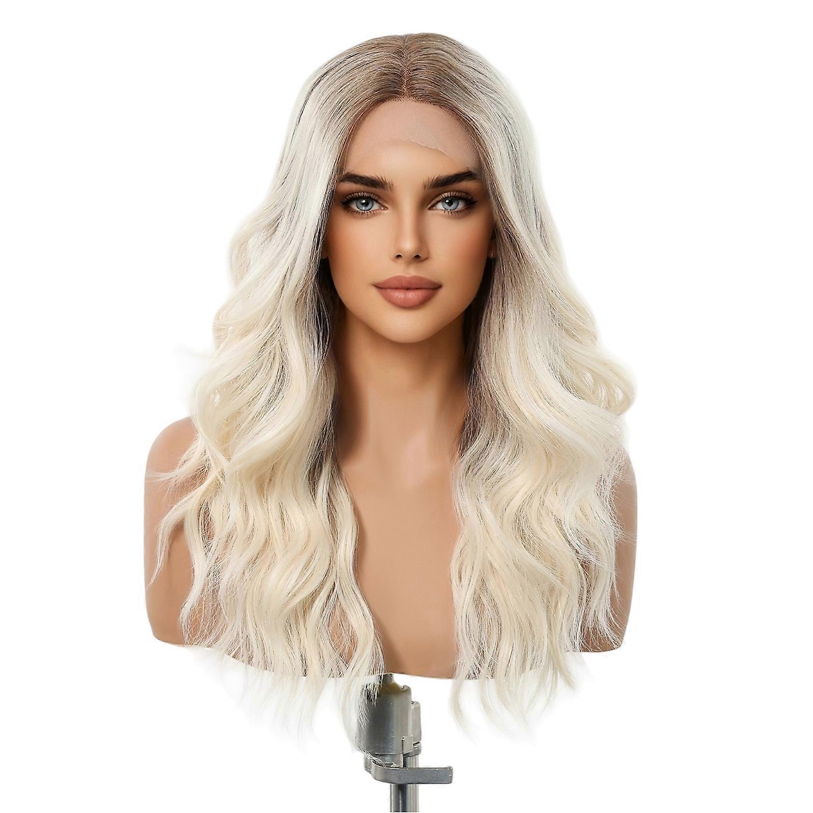 T-Part Lace Medium Length Wavy Blonde Synthetic Wig – Perfect for Daily Wear