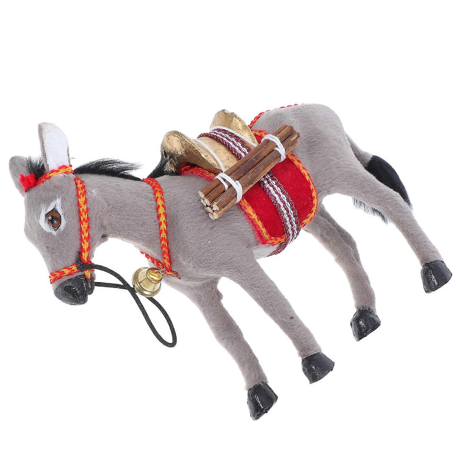 Mini Donkey Figurine Plastic Animal Model for Educational Use