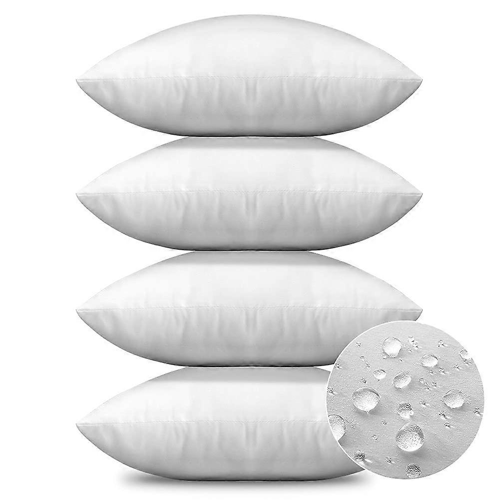 20x20 Waterproof Outdoor Pillow Inserts Set of 4 Durable Polyester Cushion Fillings for Patio