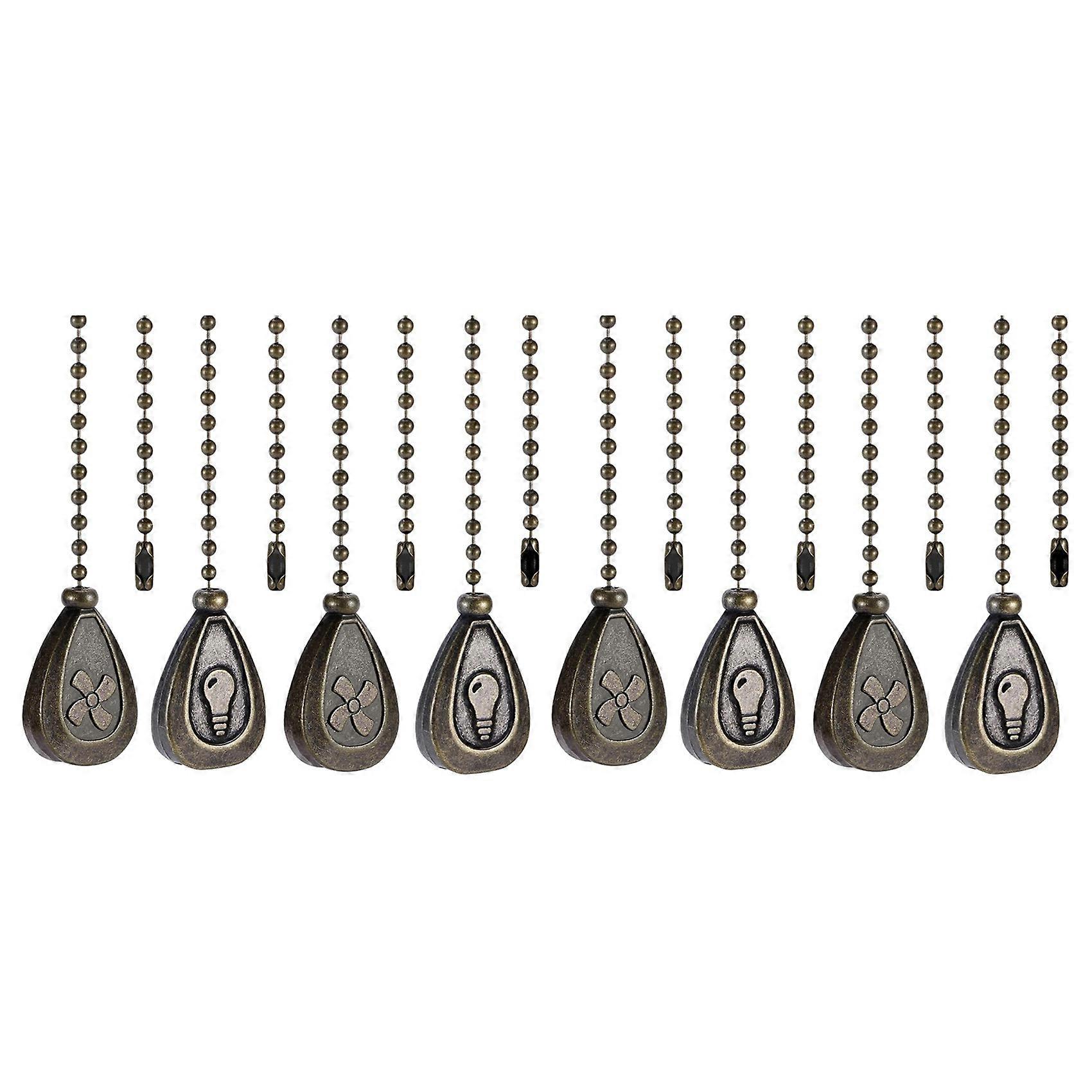 8 Pack Bronzed Ceiling Fan Pull Chain Extension, Classic Drop Shaped Pendant Pull Chains for Ceiling Fans and Lights