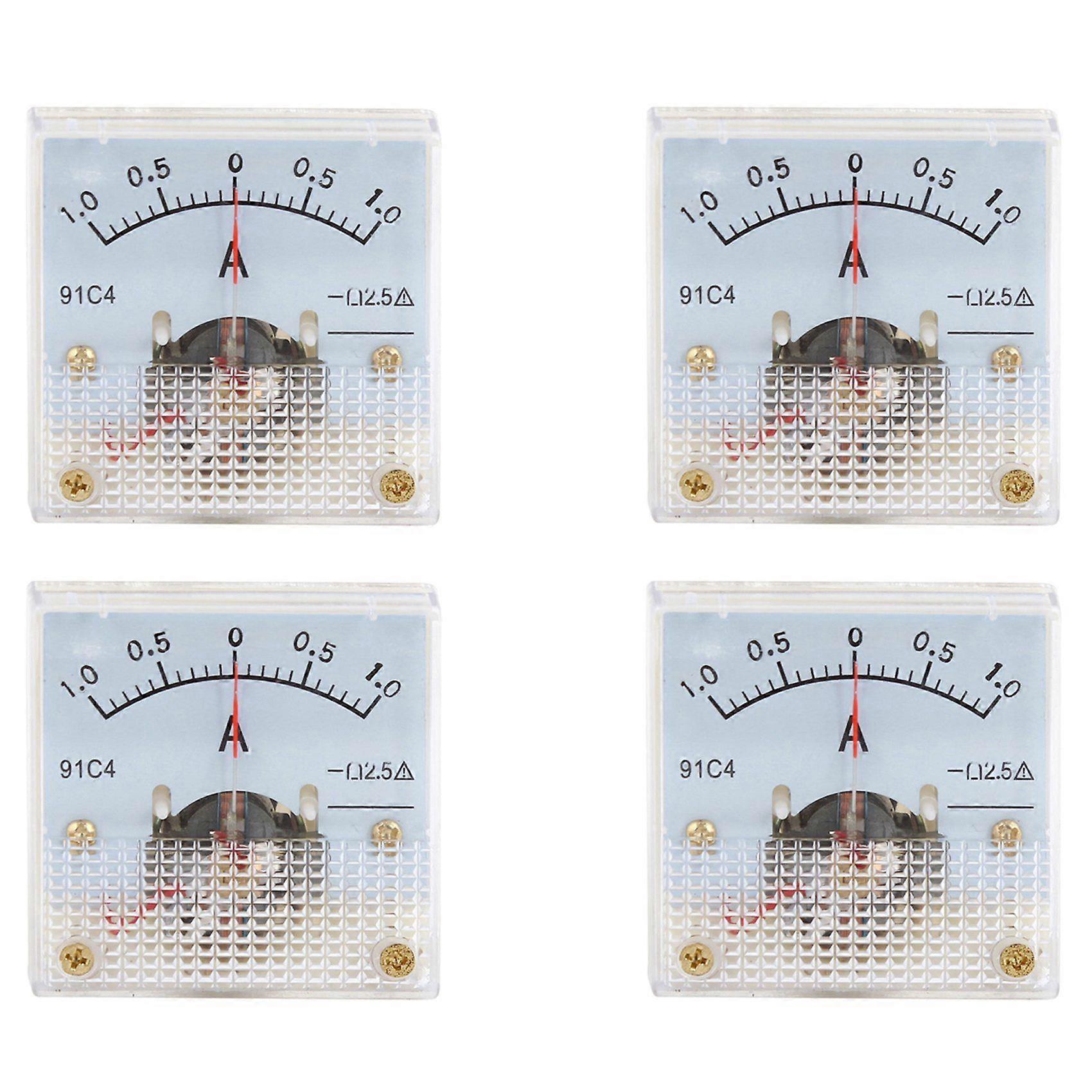 4X Class 2.5 Accuracy DC 0-1 A Ampere Analog Meter Ammeter 91C4