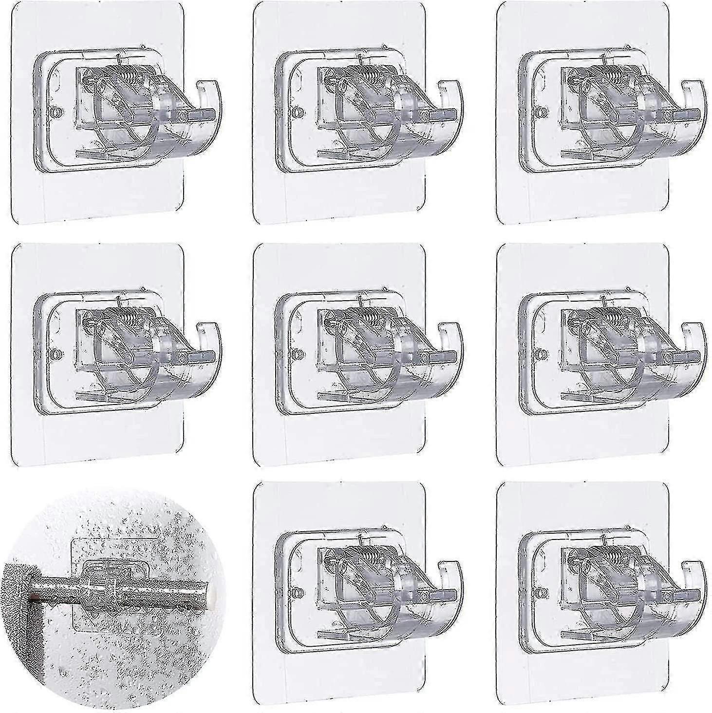 الستار قضيب قوس لا الحفر ، 8 قطع لاصق ستارة قضيب حامل