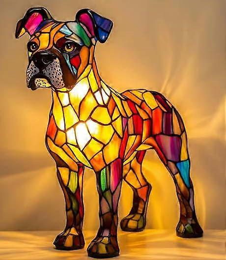 Vintage Dog LED Night Light Table Lamp with Warm Illumination and Intricate Resin Design