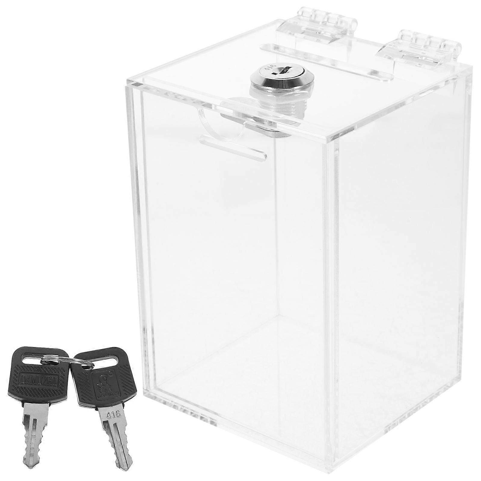 Practical Kids Use Money Saving Box Coin Storage Jar Clear Acrylic Piggy Bank With Lock