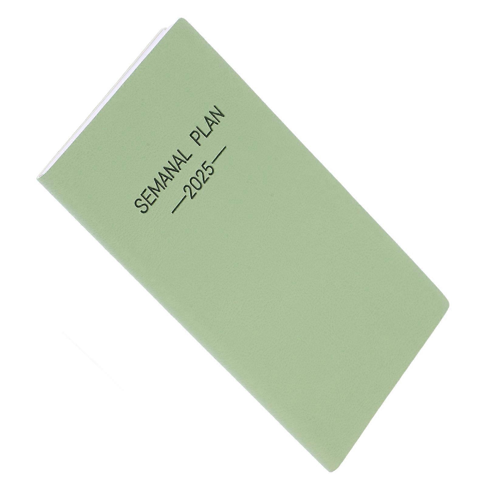 Daily Use Weekly Schedule Pad Paper PU Planner Notebook Light Green
