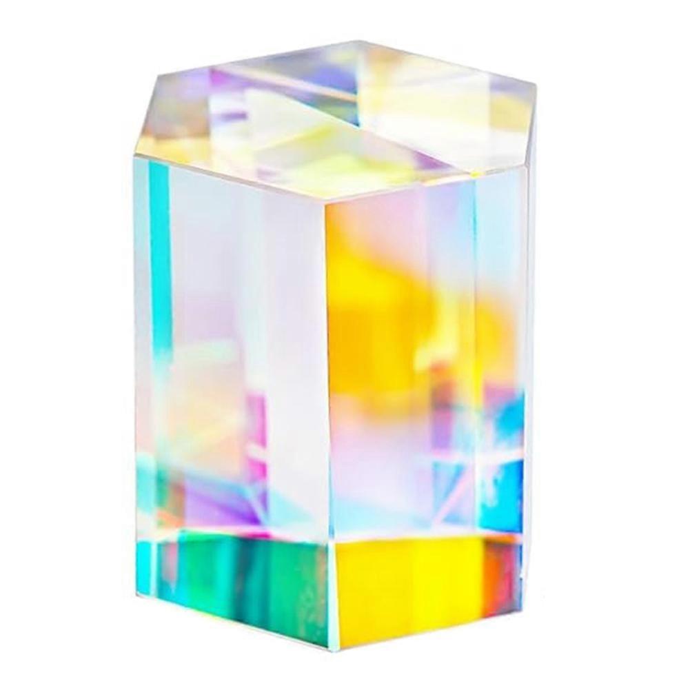 1.2 Inch Optical RGB Dispersion Prism X-Cube for Physics Teach Rainbow Prism Crystal Cube Prism Photography Props