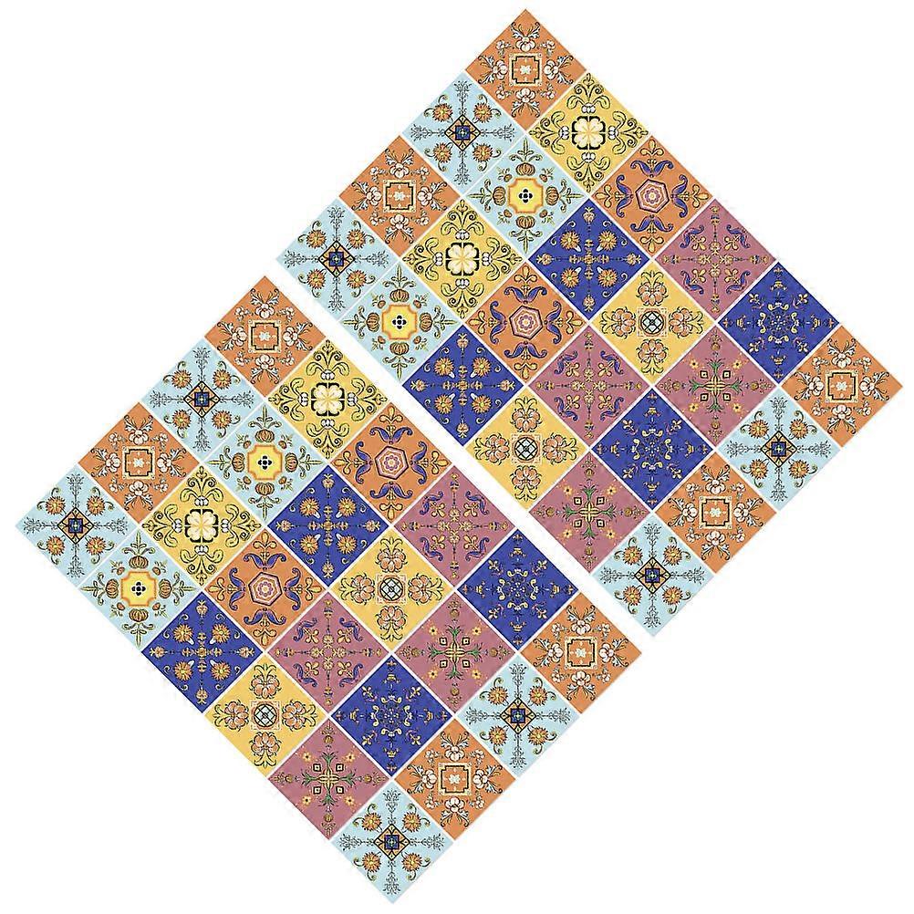 Multi Tile Stickers Vintage Style for Kitchen Decor 192Pcs Set