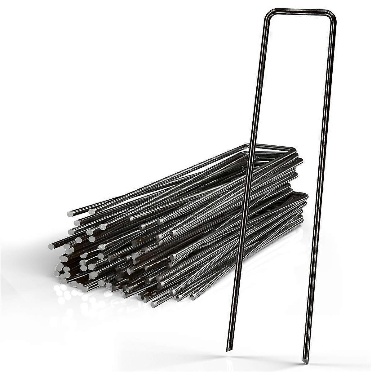 Ground anchor 150 x 25 x 2.7 mm made of black steel Stainless steel - Weed fleece fastening