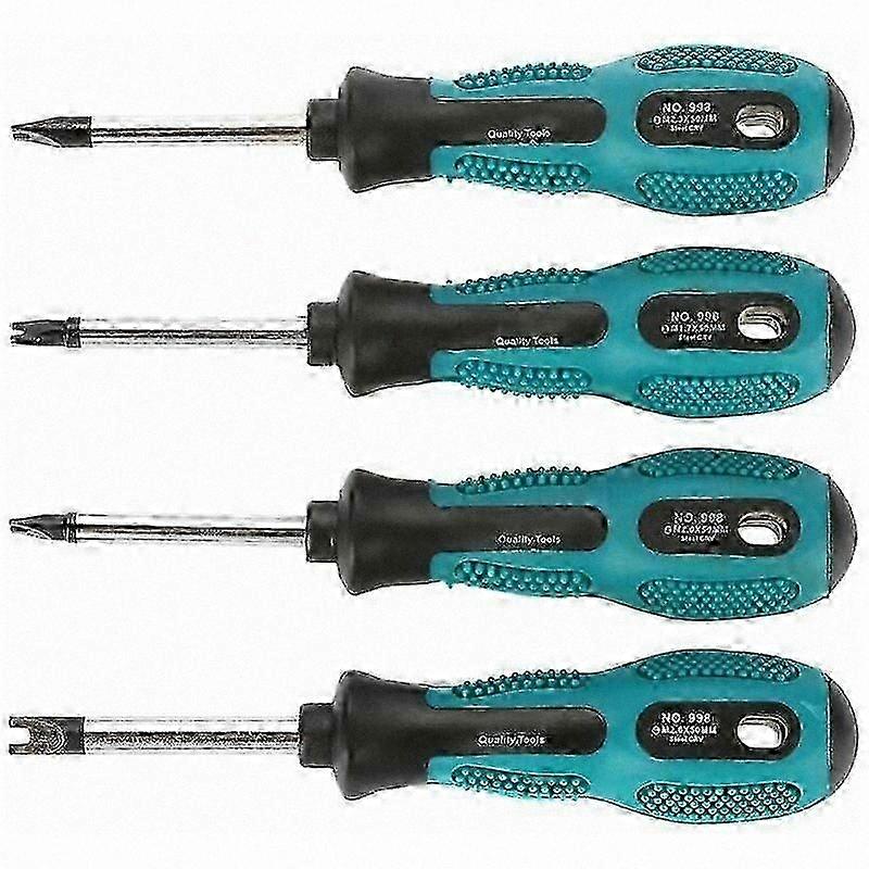 Magnetic Multi-Function Hand Tool Kit, 4-Piece Slotted Screwdriver Set with U-Fork Design for Various Applications