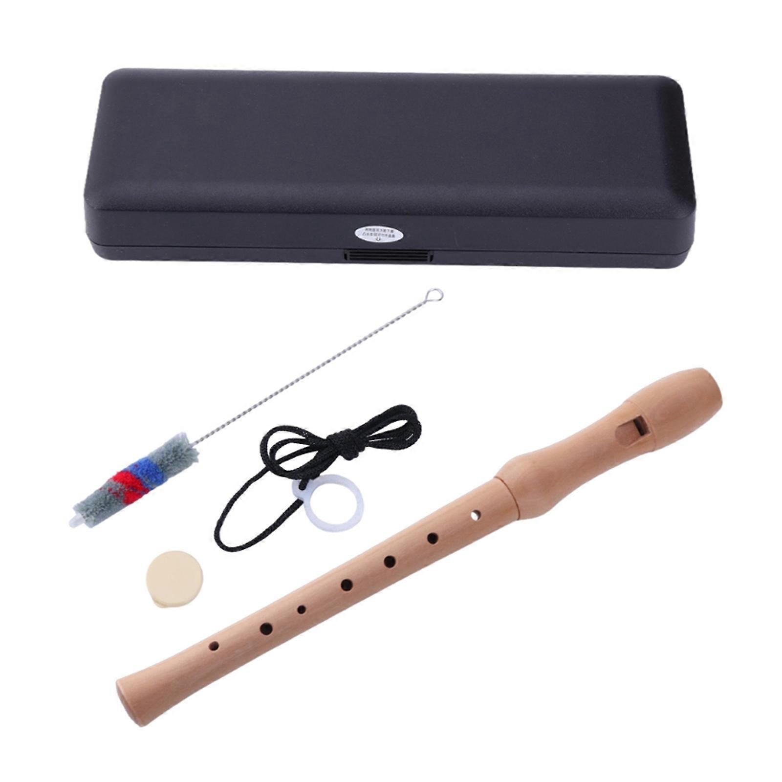 Soprano Recorder C Key 8 Hole Wood Recorder Professional German Style Treble Flute with Cleaning Rod and Carrying Box Multicolor