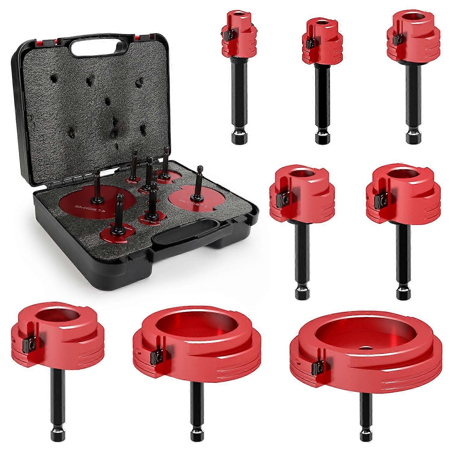 8Piece PVC Pipe Reamer Set with Storage Case, Precise Chamfering for Multiple Pipe Sizes 21.3116mm