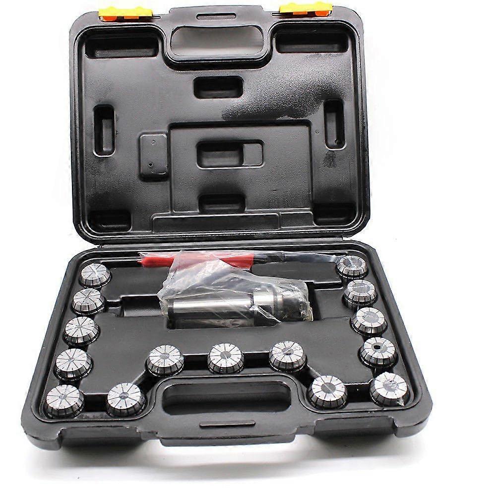 MT3 ER32 Collet Chuck Set 15 PCS Precision M12 Kit with Spanner and Box for Milling Machine