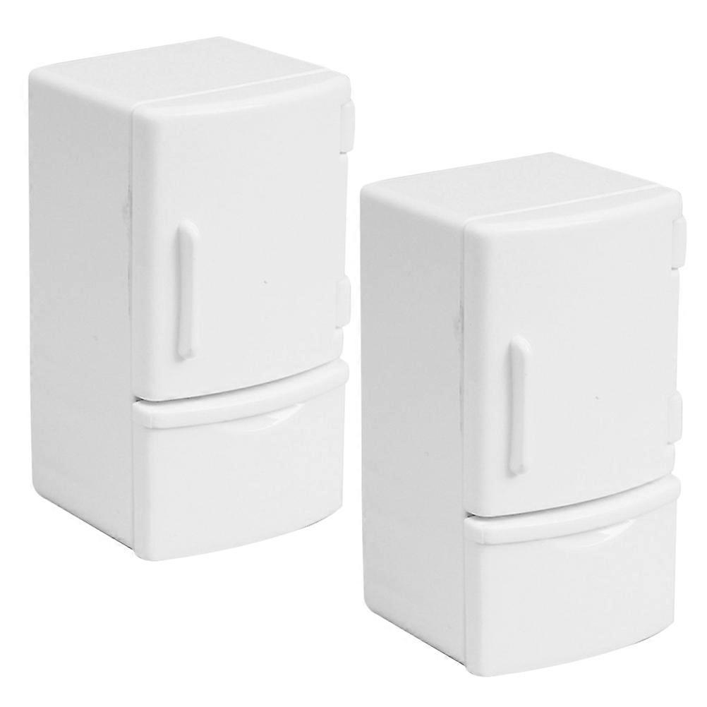 Cute Mini Stuff Mini Refrigerator for Decoration 2Pcs Dollhouse Kitchen Props