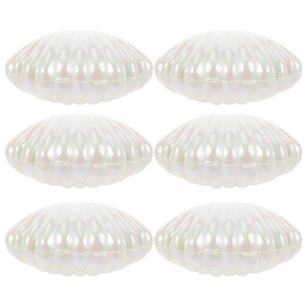 White Seashell Candy Boxes for Wedding Decorations 6Pcs PP Material