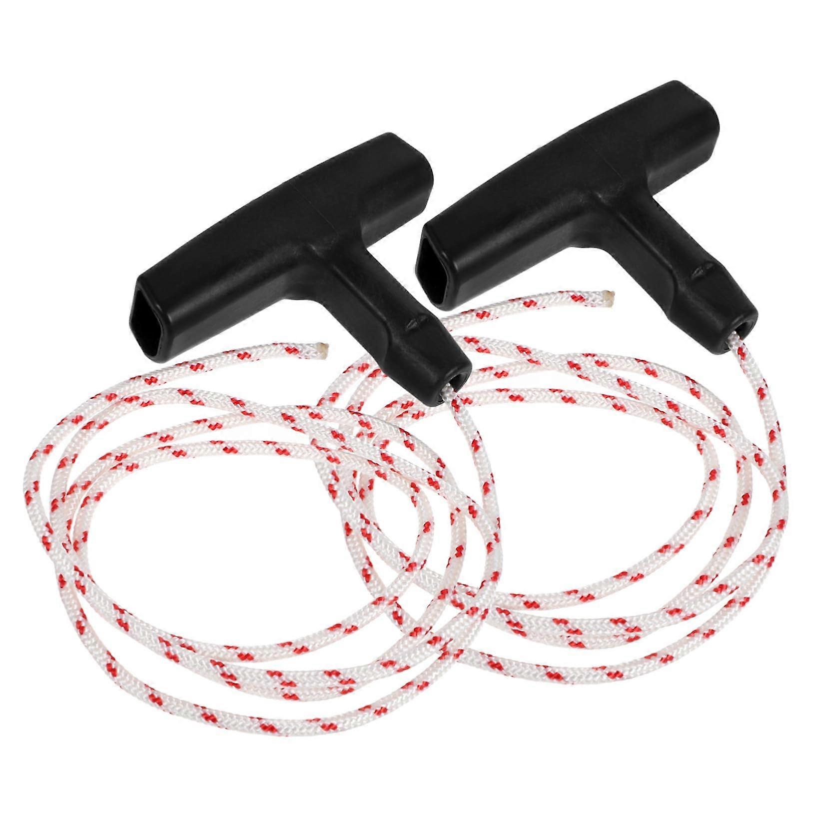 2pcs Heavy Duty Lawn Mower Pull Starter Handle with Rope for Gasoline Engine Easy Install