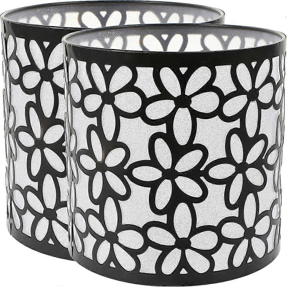 2Pcs Metal Lamp Shade Replacement for Table Lamp Black Iron Design