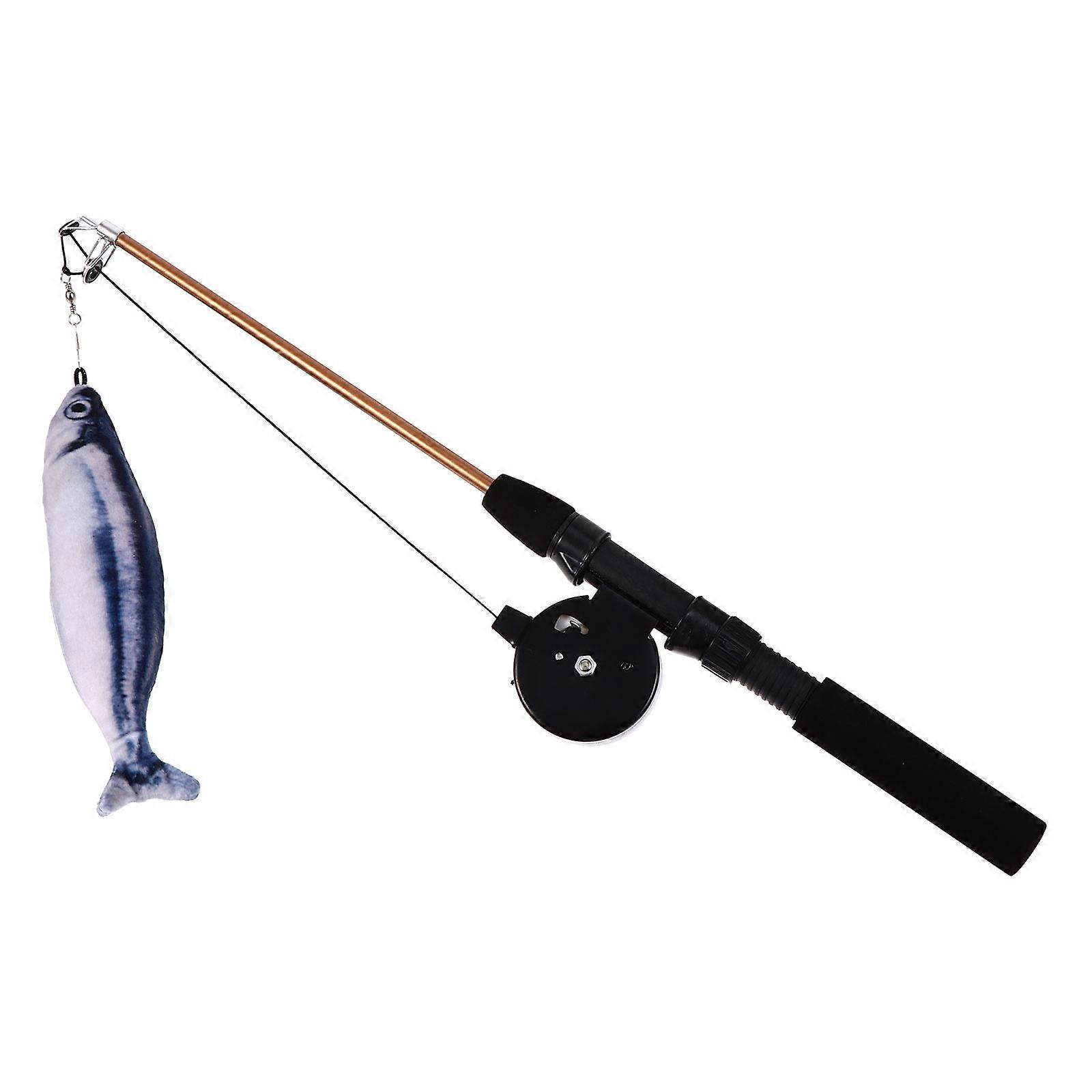 Cat Teaser Stick Interactive Toy for Pets with Extendable Simulation Fish