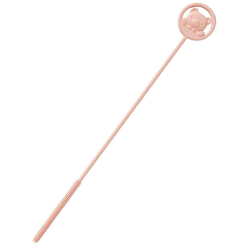 Bottle Washer Brush Small Straw Cleaner for Household Users Practical Design Pink Silicone Material 1Pack