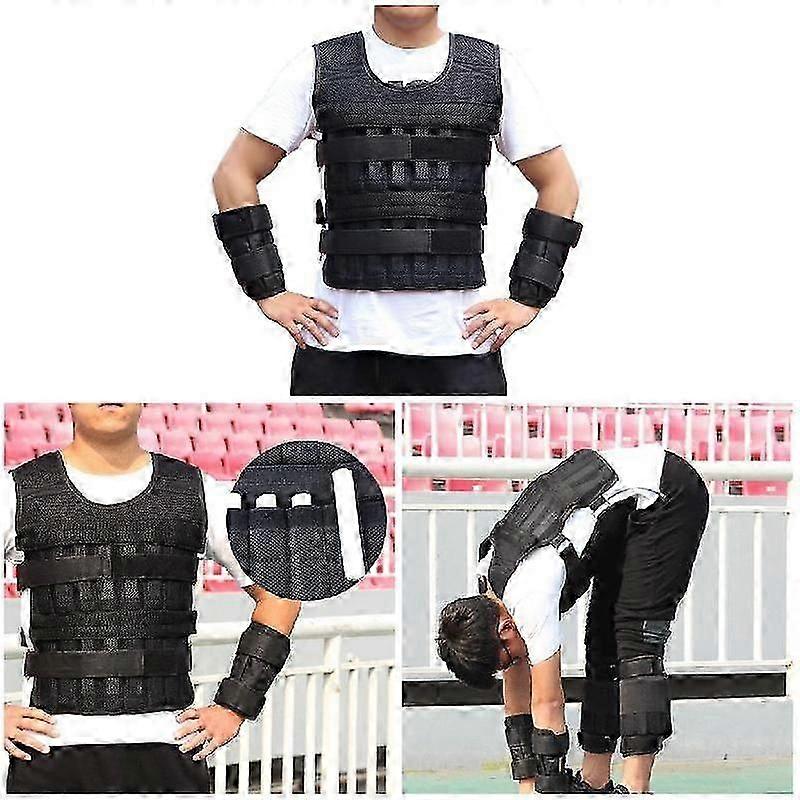 20kg Weighted Vest Adjustable Loading Weight Jacket Exercise Weightloading Vest Boxing Training Waistcoat