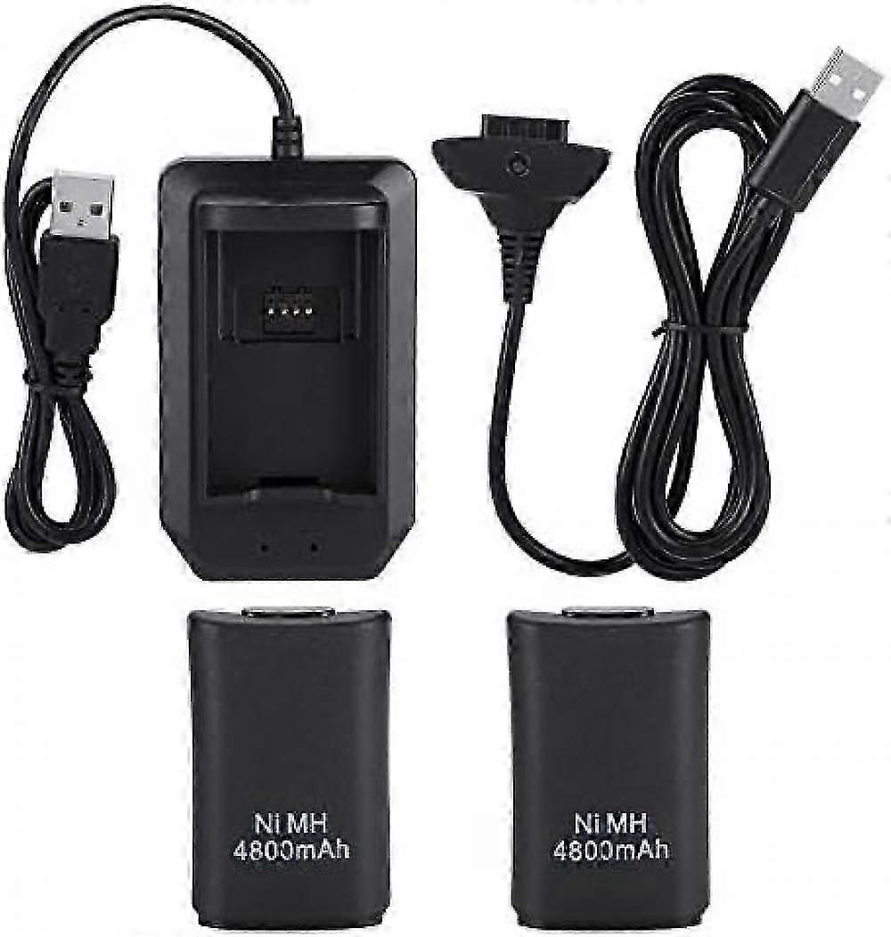 2026 Vhodná nabíjacia základňa pre ovládač Xbox 360 s dokom a 2 nabíjateľnými batériami