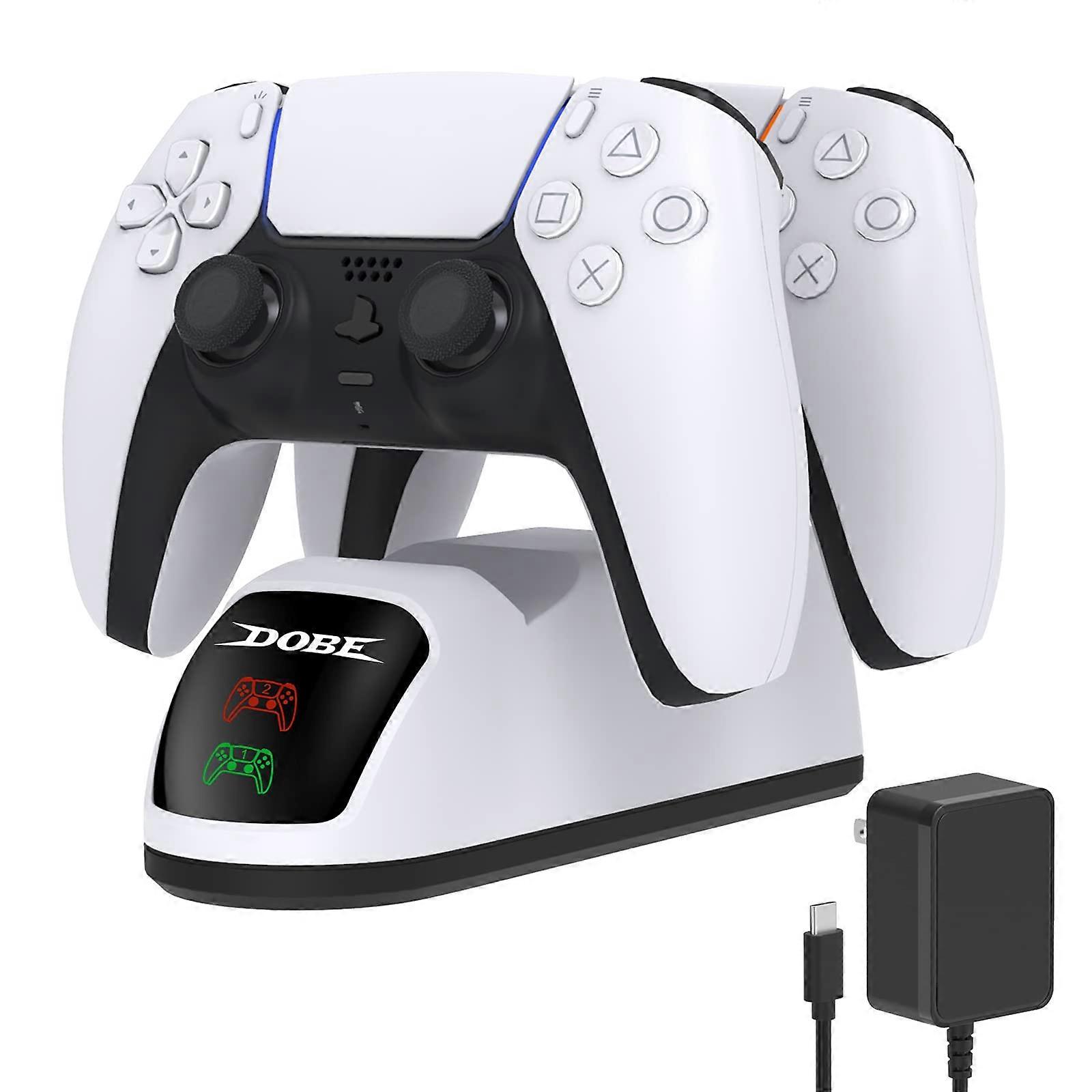 Dual Dock Charger with Adapter and LED Indicator for Fast Charging for PS5 Controller and DualSense