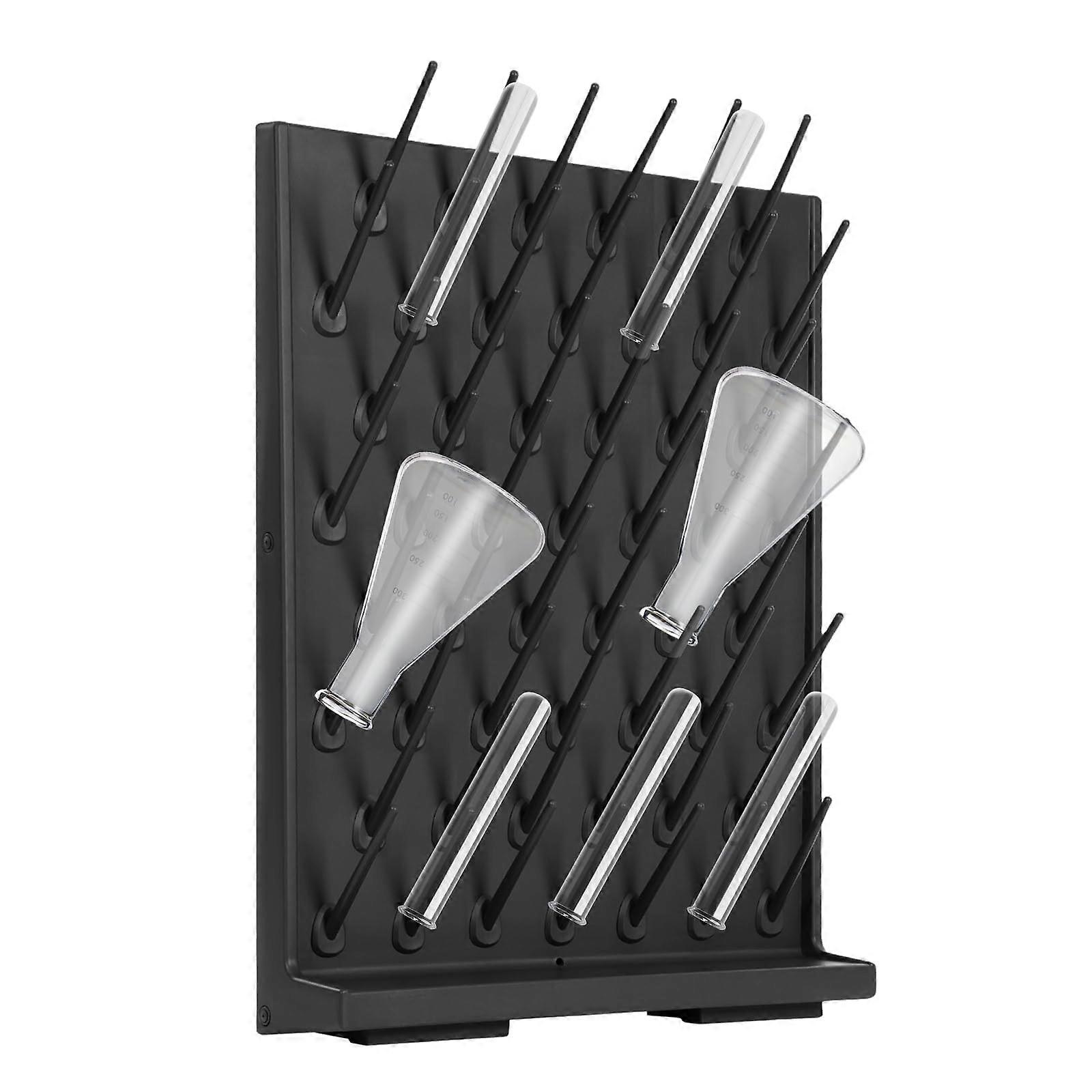 Lab Drying Rack with 52 Detachable Pegs, WallMount Laboratory Glassware Fast Drying