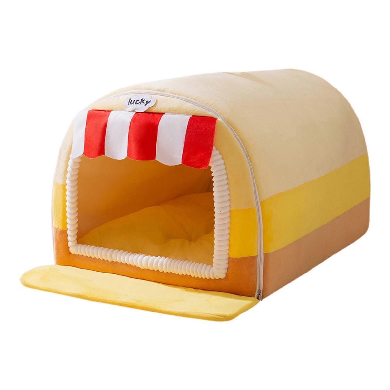 Pet Bed Cat House with  Temperature Control, Washable Design, Waterproof Base for Indoor Pets