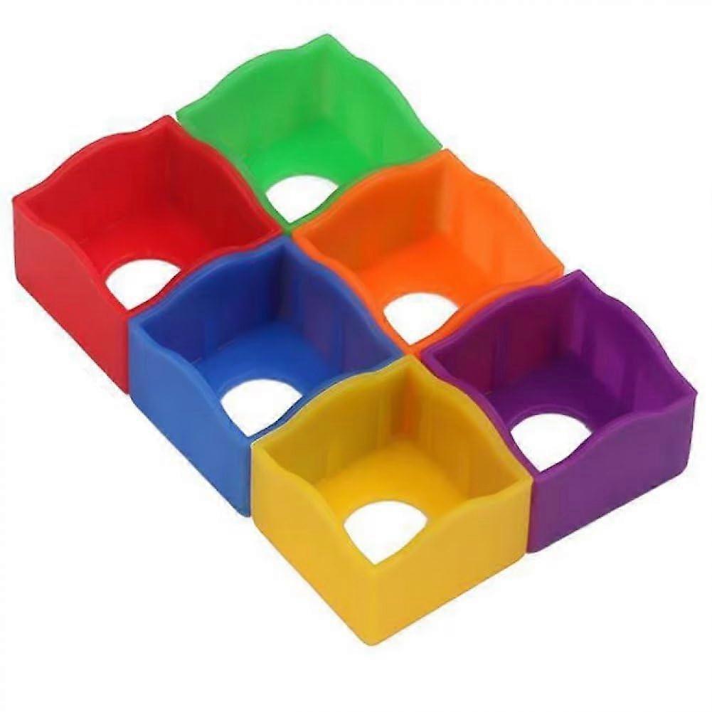 6pcs Billiard Chalk Holder Set, Lightweight Plastic Pool Cue Chalk Storage Box Keeps Hands Clean