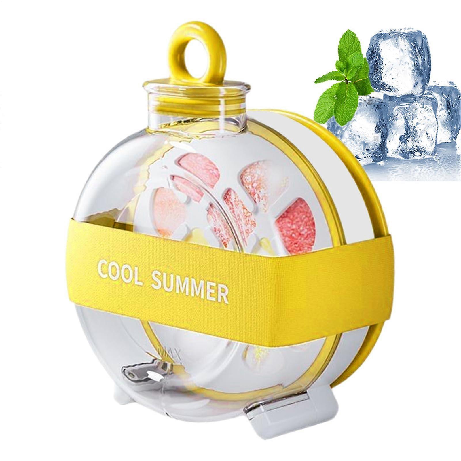 Ice Crusher Cup with Easy Release Design and Stackable Reusable Ice Tray Yellow for Drinks