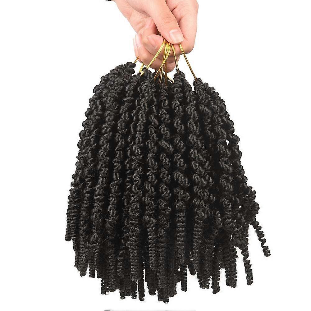 Extensões de cabelo trançado em crochê com torção de mola pré-torcida de 8 polegadas, 6 pacotes, curtas e leves.