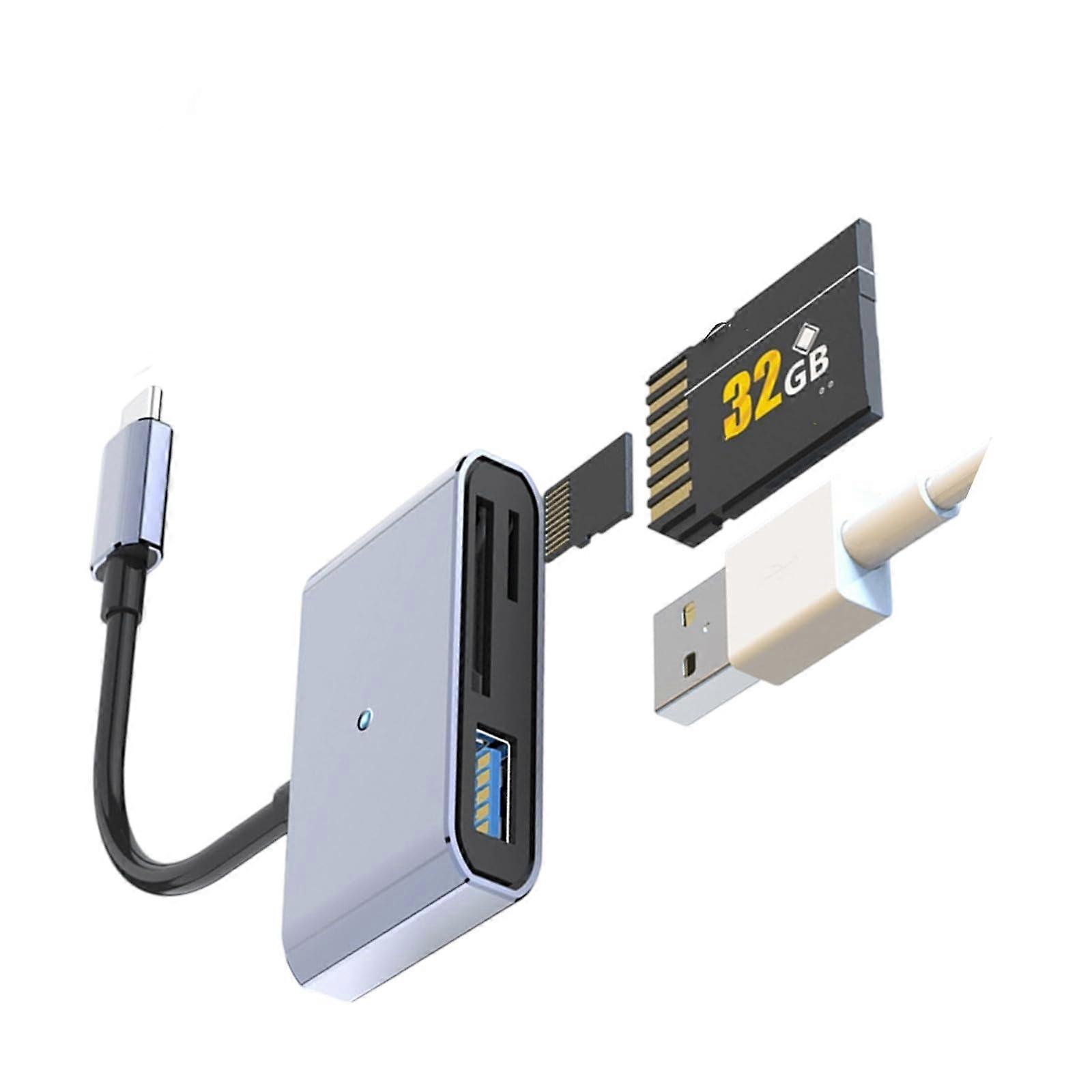 Type C to SD MicroSD Card Reader USB C Adapter Speed Transfer for Phone Tablet Laptop