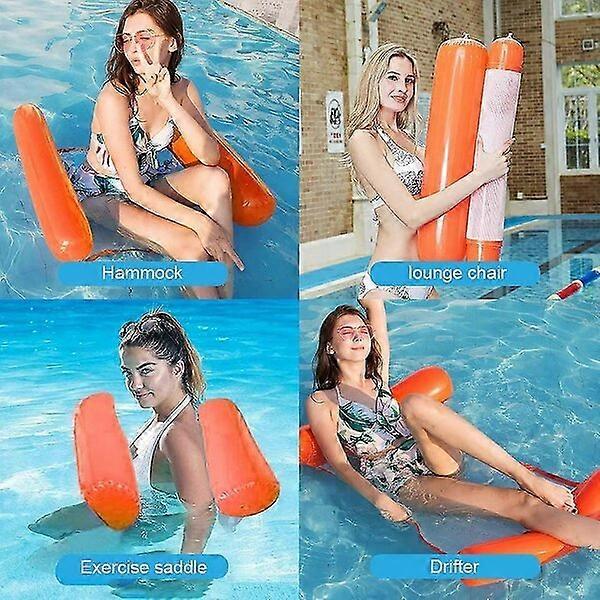 Pool Float Bed, Quick Inflation and Deflation, Foldable and Portable, Orange, Water Leisure Float Bed