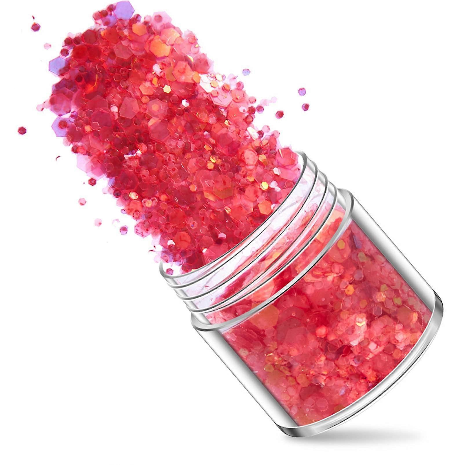 Wine Red Hexagonal Nail Glitter Sequins Set for EyeCatching Nail Art and Crafts, 12 Boxes