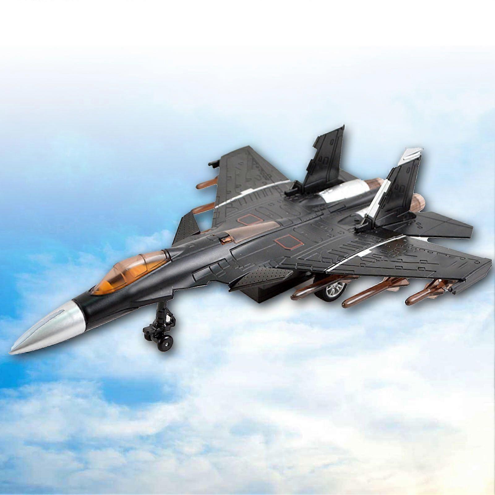 Collectible Fighter Aircraft Model Toy with Pull-Back and Light-Up Features -