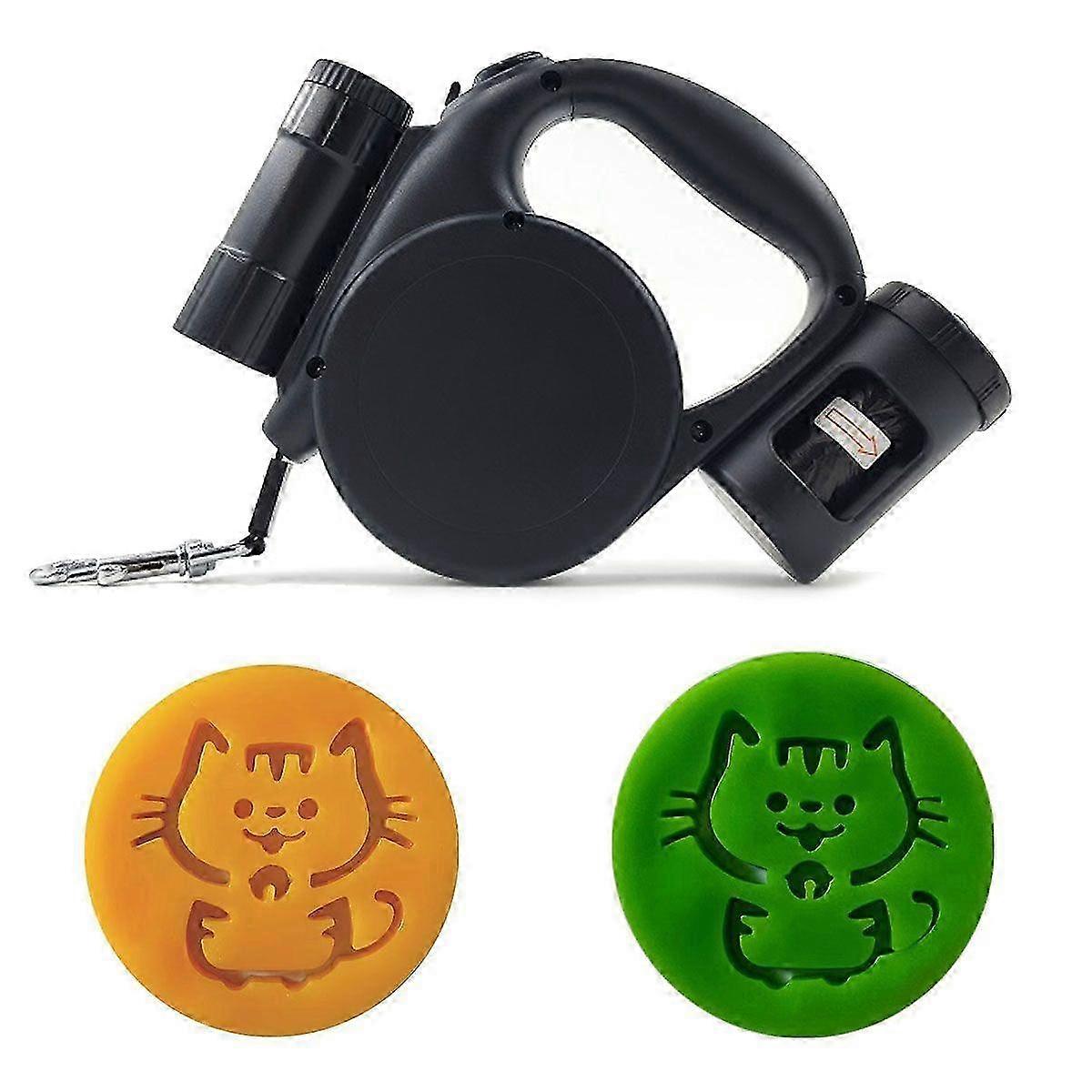 Flexible Dog Lead with Light and Bag Dispenser for Small Medium Pets